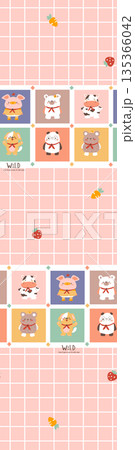 Diverse Delicate Floral And Decorative Pattern Designs In Soft Tones 135366042