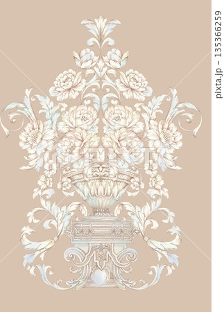 Diverse Delicate Floral And Decorative Pattern Designs In Soft Tones 135366259