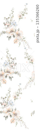 Diverse Delicate Floral And Decorative Pattern Designs In Soft Tones 135366260