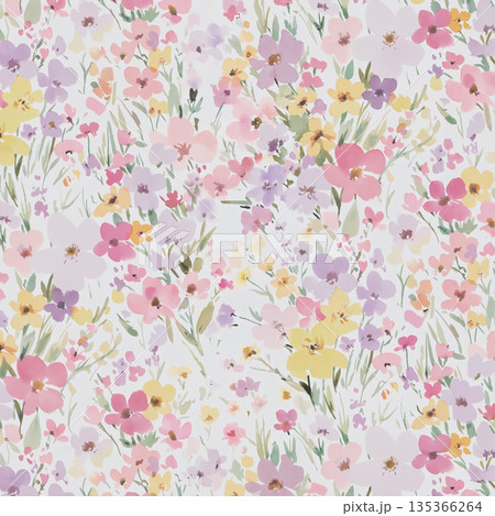 Diverse Delicate Floral And Decorative Pattern Designs In Soft Tones 135366264
