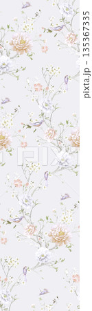 Soft Pastel Floral And Abstract Decorative Pattern Design Collection 135367335
