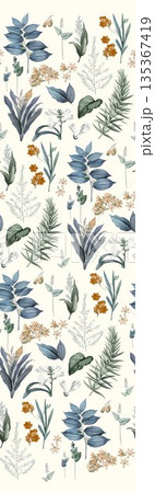 Soft Pastel Floral And Abstract Decorative Pattern Design Collection 135367419