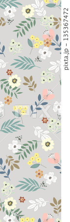 Soft Pastel Floral And Abstract Decorative Pattern Design Collection 135367472