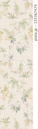 Soft Pastel Floral And Abstract Decorative Pattern Design Collection 135367474
