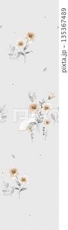 Soft Pastel Floral And Abstract Decorative Pattern Design Collection 135367489