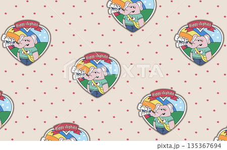 Soft Pastel Floral And Abstract Decorative Pattern Design Collection 135367694