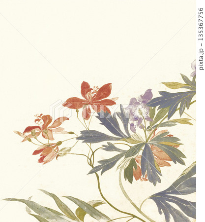 Soft Pastel Floral And Abstract Decorative Pattern Design Collection 135367756