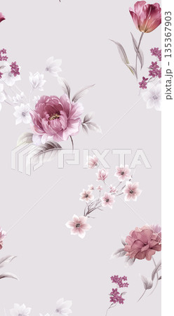 Soft Pastel Floral And Abstract Decorative Pattern Design Collection Soft Pastel Floral And Abstract Decorative Pattern Design Collection 135367903