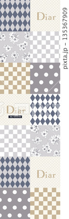 Soft Pastel Floral And Abstract Decorative Pattern Design Collection 135367909
