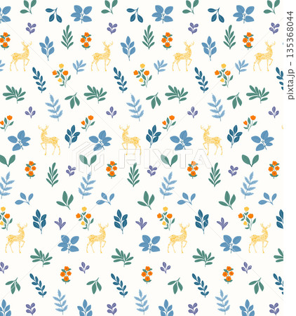 Soft Pastel Floral And Abstract Decorative Pattern Design Collection 135368044