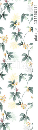Soft Pastel Floral And Abstract Decorative Pattern Design Collection 135368114