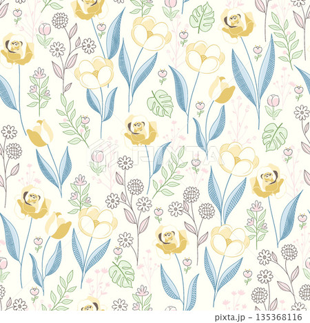 Soft Pastel Floral And Abstract Decorative Pattern Design Collection Soft Pastel Floral And Abstract Decorative Pattern Design Collection 135368116