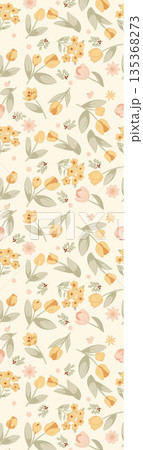 Soft Pastel Floral And Abstract Decorative Pattern Design Collection 135368273
