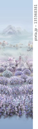 Soft Pastel Floral And Abstract Decorative Pattern Design Collection 135368381