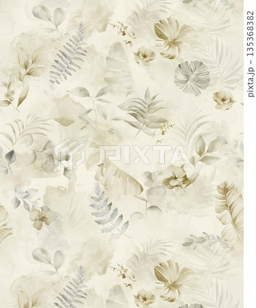 Soft Pastel Floral And Abstract Decorative Pattern Design Collection 135368382