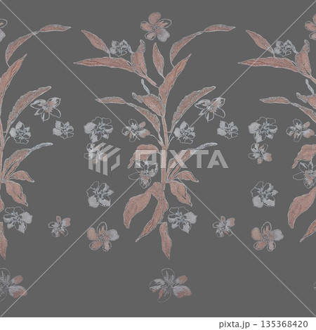 Soft Pastel Floral And Abstract Decorative Pattern Design Collection 135368420