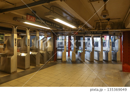 MTA Lexington Av/53 St subway gates in Manhattan, New York, NY, USA. August 27, 2025 MTA Lexington Av/53 St subway gates in Manhattan, New York, NY, USA. August 27, 2025 135369049