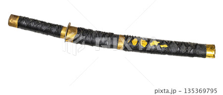 Japanese tanto short sword scabbard on transparent background 135369795
