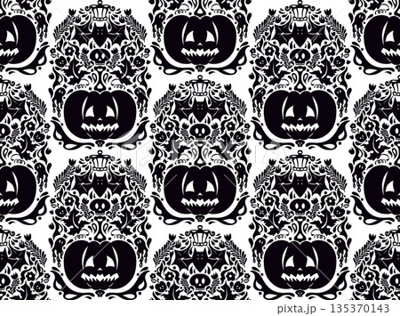 seamless pattern with pumpkins 135370143