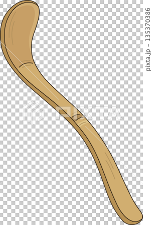 Minimalist Illustration of a Traditional Japanese Bamboo Matcha Scoop for Tea Ceremony and Cafe Decor Minimalist Illustration of a Traditional Japanese Bamboo Matcha Scoop for Tea Ceremony and Cafe Decor 135370386