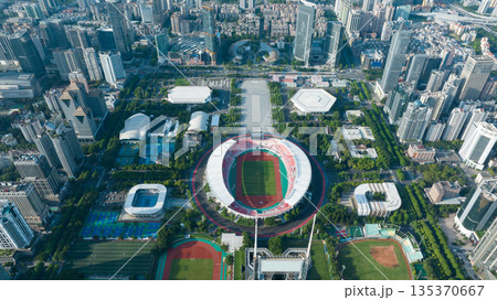 Aerial view of landscape in Guangzhou city, China 135370667