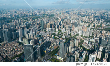 Aerial view of landscape in Guangzhou city, China Aerial view of landscape in Guangzhou city, China 135370670