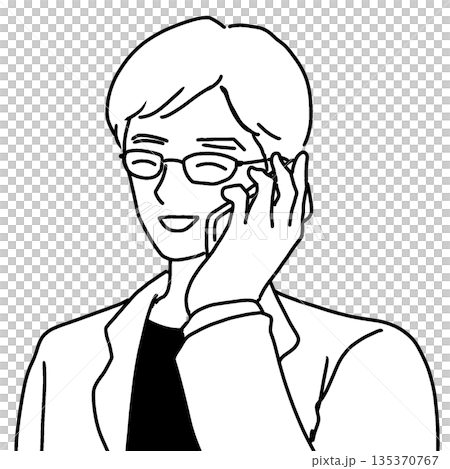 A man talking on a smartphone (facing left) 135370767