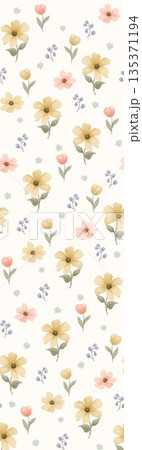 Collection Of Diverse Soft Colored Floral And Decorative Pattern Designs 135371194