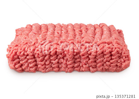 Minced meat, pork, beef, forcemeat isolated on white background Minced meat, pork, beef, forcemeat isolated on white background 135371281