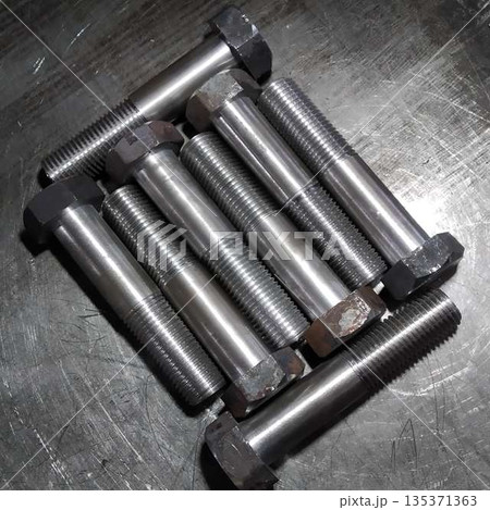 Metric threaded bolts set. Mechanical engineering. Finished products. 135371363