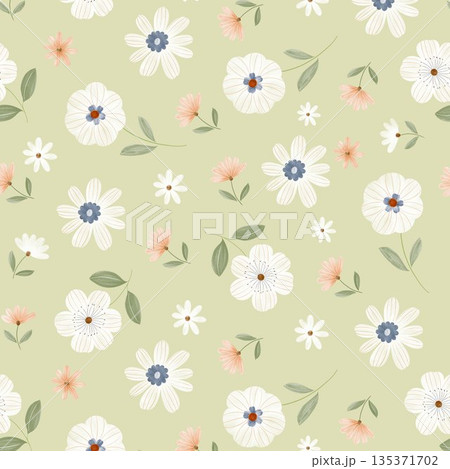 Collection Of Diverse Soft Colored Floral And Decorative Pattern Designs 135371702
