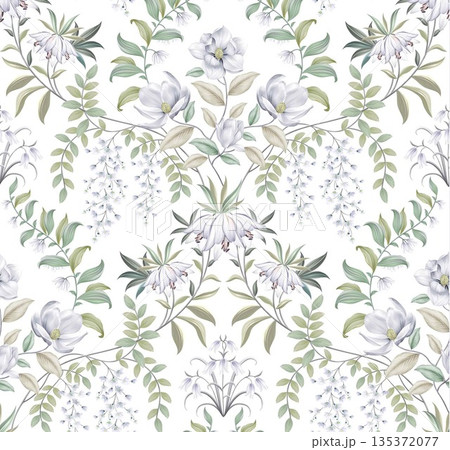 Collection Of Diverse Soft Colored Floral And Decorative Pattern Designs Collection Of Diverse Soft Colored Floral And Decorative Pattern Designs 135372077