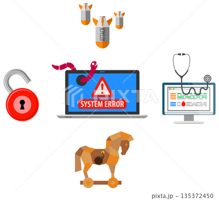 Cyber Crime Concept with Virus 135372450