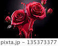赤い薔薇の花 ミステリアスな溶けるバラ 赤い薔薇の花 ミステリアスな溶けるバラ 135373377