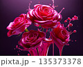 赤い薔薇の花 ミステリアスな溶けるバラ 赤い薔薇の花 ミステリアスな溶けるバラ 135373378