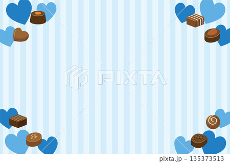 ホワイトデー　背景　 ハート　チョコレート　 シンプル　 バナー向け 135373513