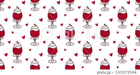 Glasses with red wine seamless pattern Glasses with red wine seamless pattern 135373584