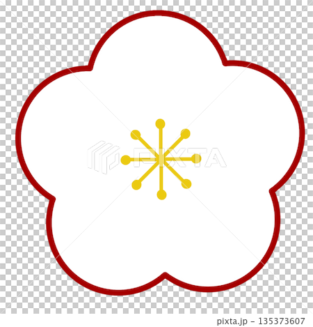 Simple plum blossom icon (white) Simple plum blossom icon (white) 135373607