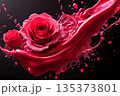 赤い薔薇の花 ミステリアスな溶けるバラ 赤い薔薇の花 ミステリアスな溶けるバラ 135373801