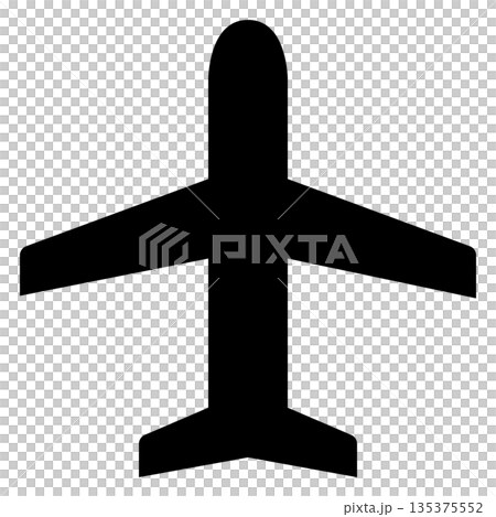 簡單的單色飛機圖標，象形圖 135375552