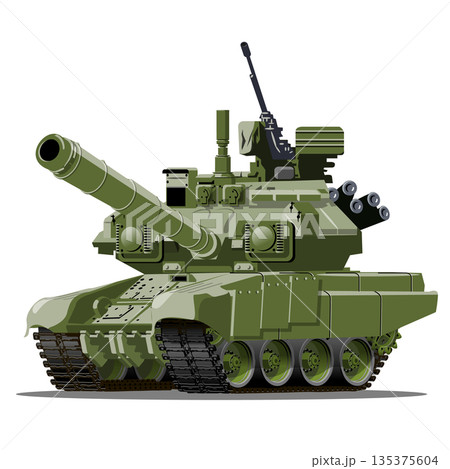 Cartoon modern armored tank 135375604