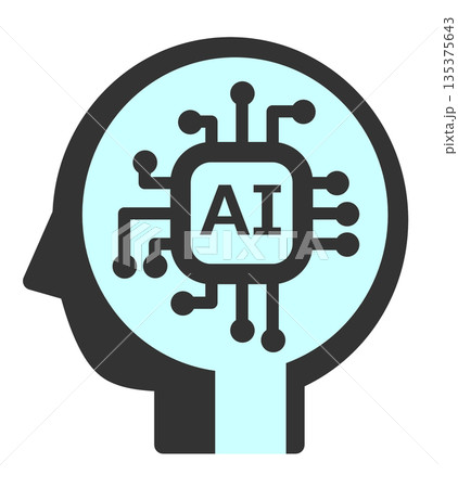 高性能で高速処理する未来技術のAI頭脳のイラスト 135375643