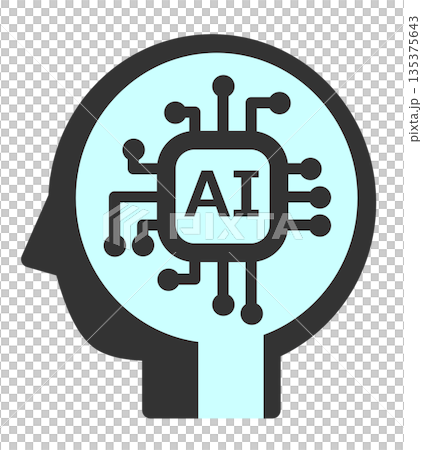高性能で高速処理する未来技術のAI頭脳のイラスト 135375643