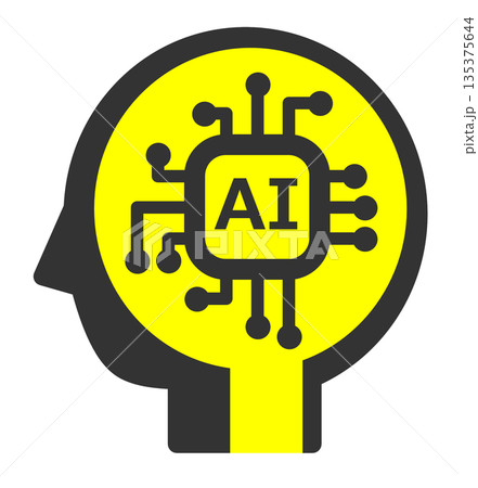 高性能で高速処理する未来技術のAI頭脳のイラスト 135375644