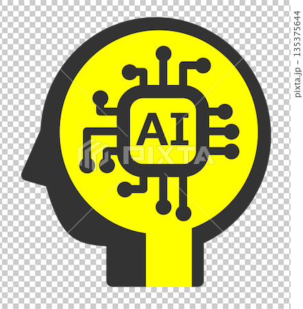 高性能で高速処理する未来技術のAI頭脳のイラスト 135375644