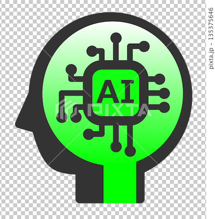 高性能で高速処理する未来技術のAI頭脳のイラスト 135375646