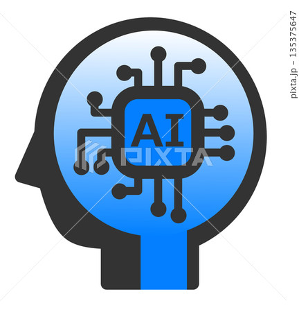 高性能で高速処理する未来技術のAI頭脳のイラスト 135375647