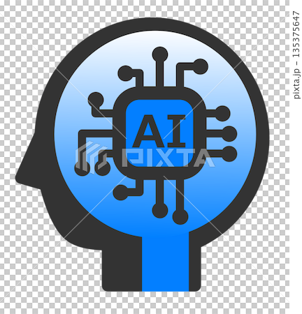 高性能で高速処理する未来技術のAI頭脳のイラスト 135375647