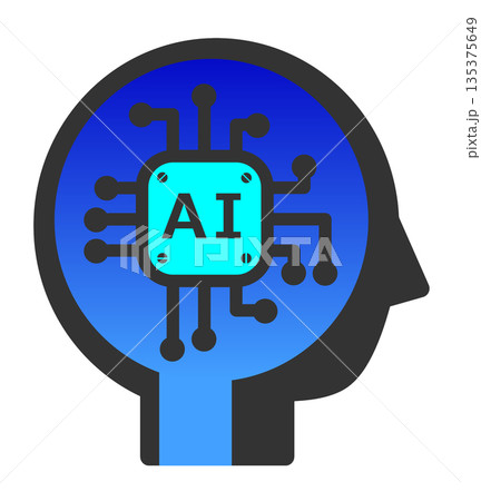 高性能で高速処理する未来技術のAI頭脳のイラスト 高性能で高速処理する未来技術のAI頭脳のイラスト 135375649