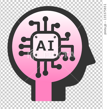 高性能で高速処理する未来技術のAI頭脳のイラスト 135375651